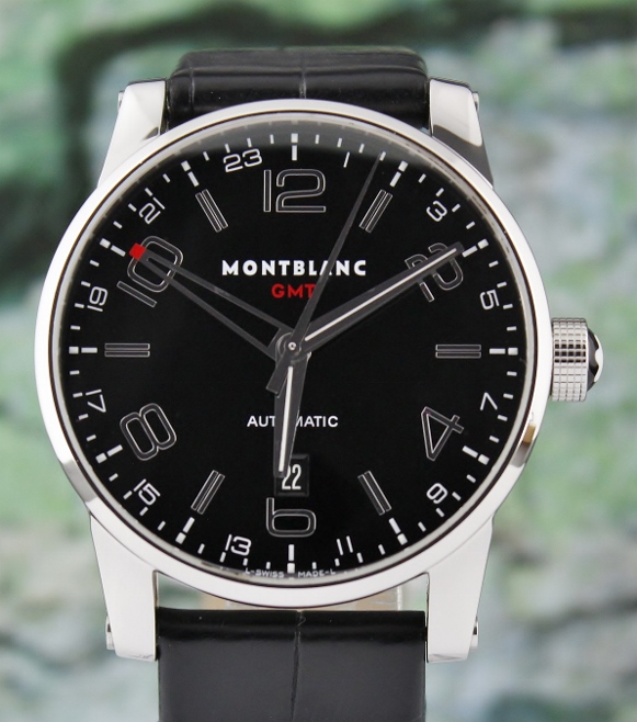 (image for) MONT BLANC AUTOMATIC TIMEWALKER GMT STAINLESS STEEL WATCH / 7081